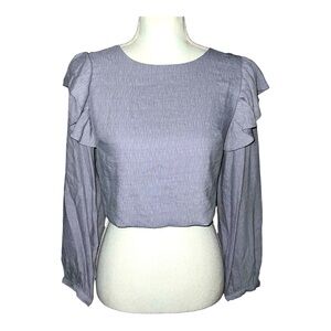 Miou Muse lilac long sleeve crop top with open back